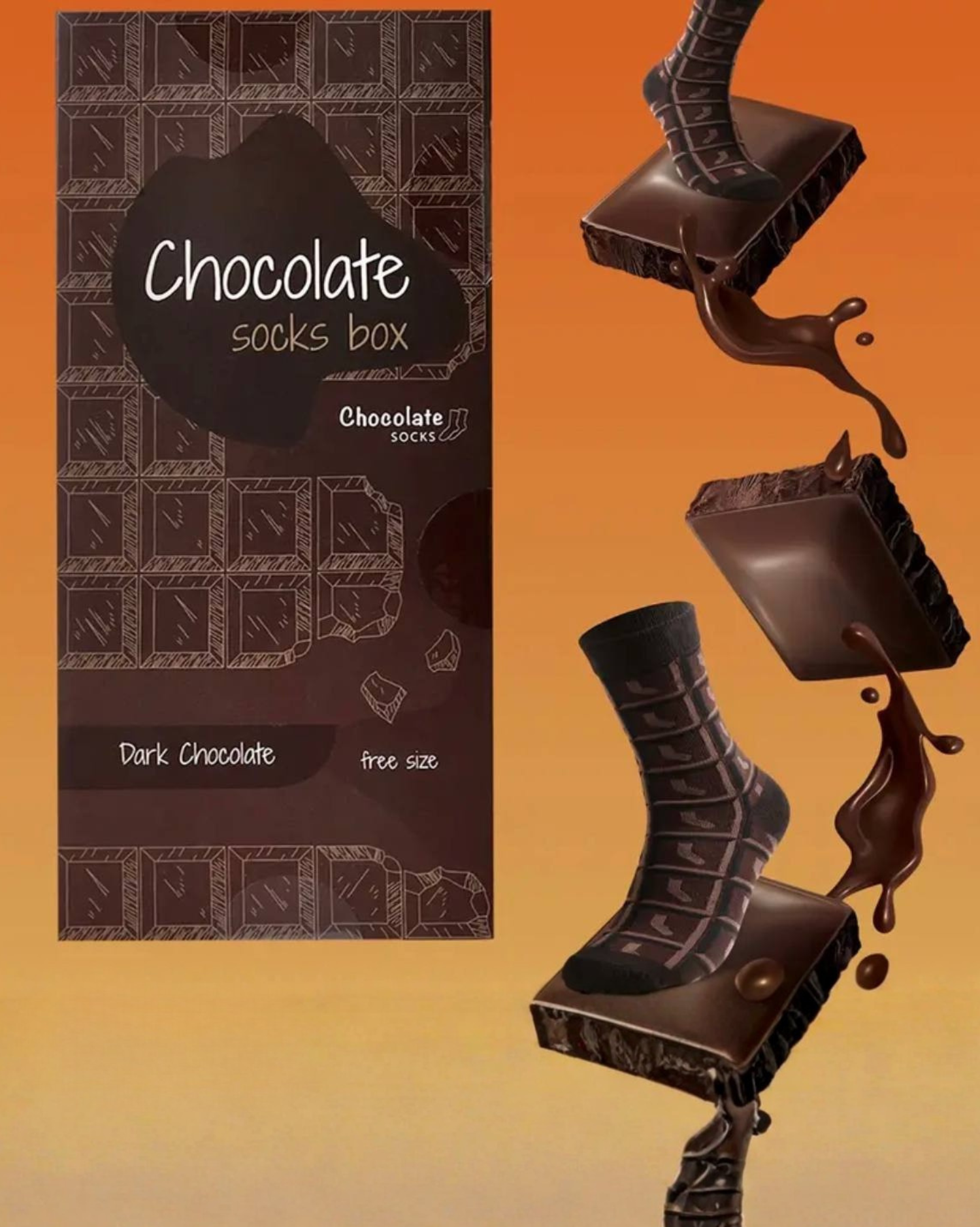 Chocolate Pattern Crew Socks