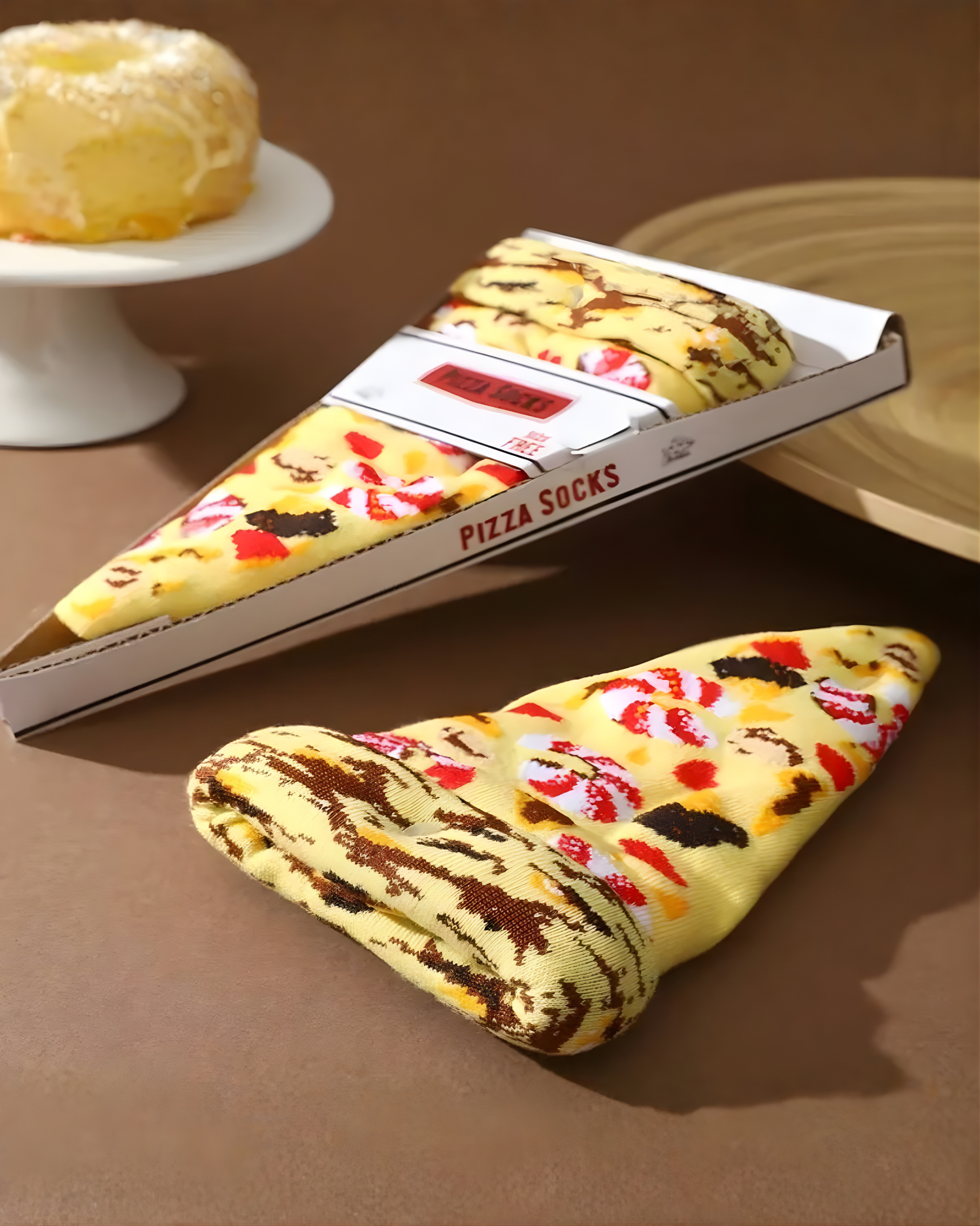 Mid-Calf Pizza Pattern Socks