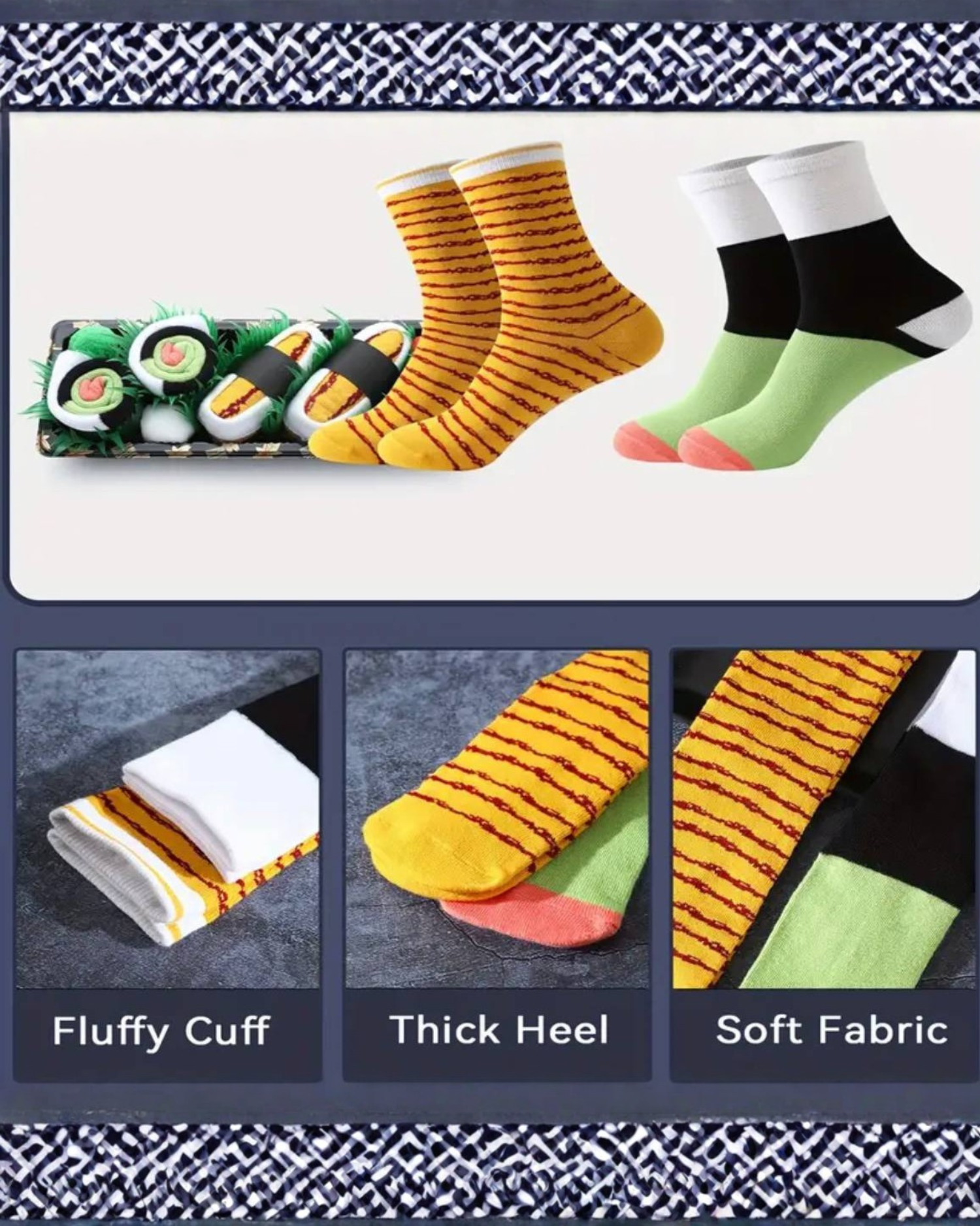 Sushi Pattern Socks