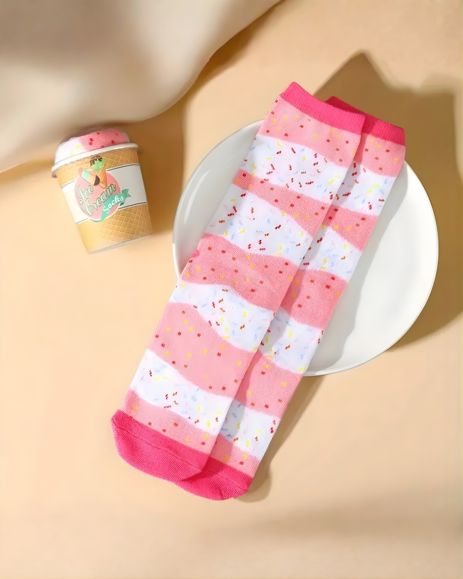 Unisex Mid-Calf Ice Cream Socks