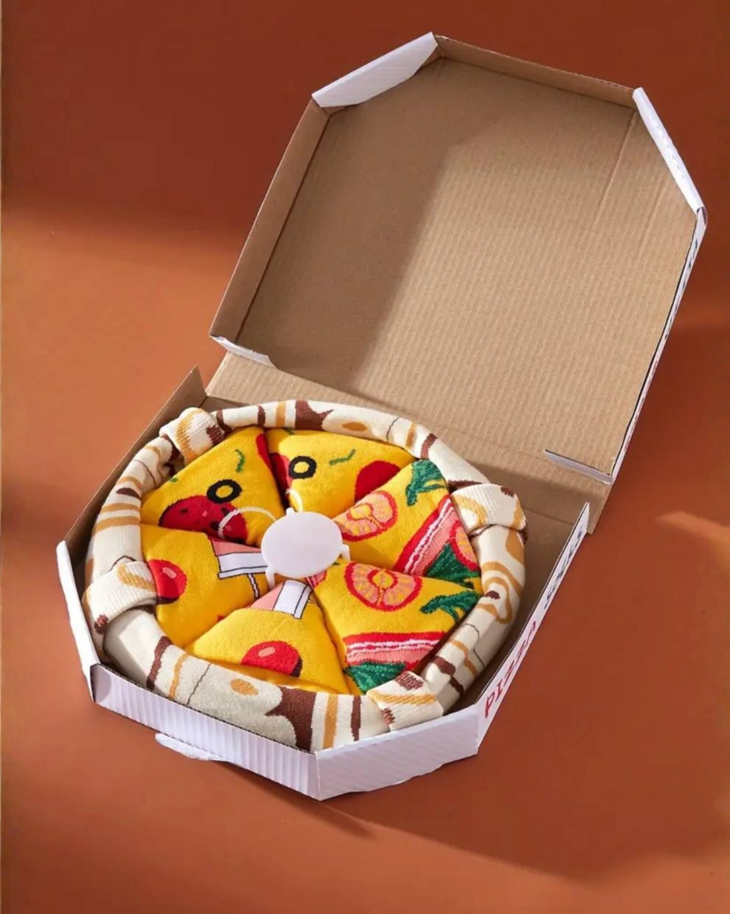 Novelty Pizza Pattern Crew Socks