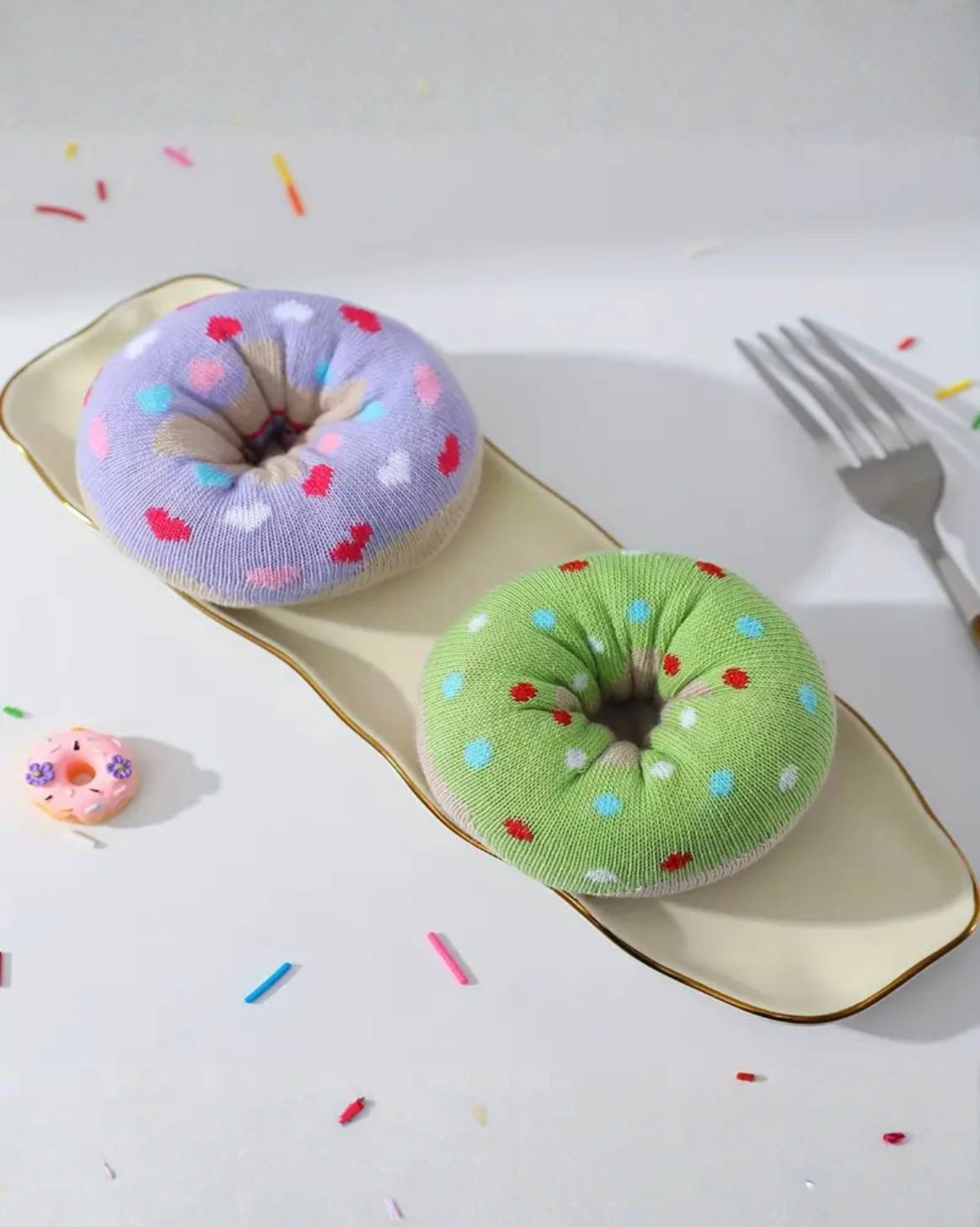 Donut Pattern Mid-Calf Socks