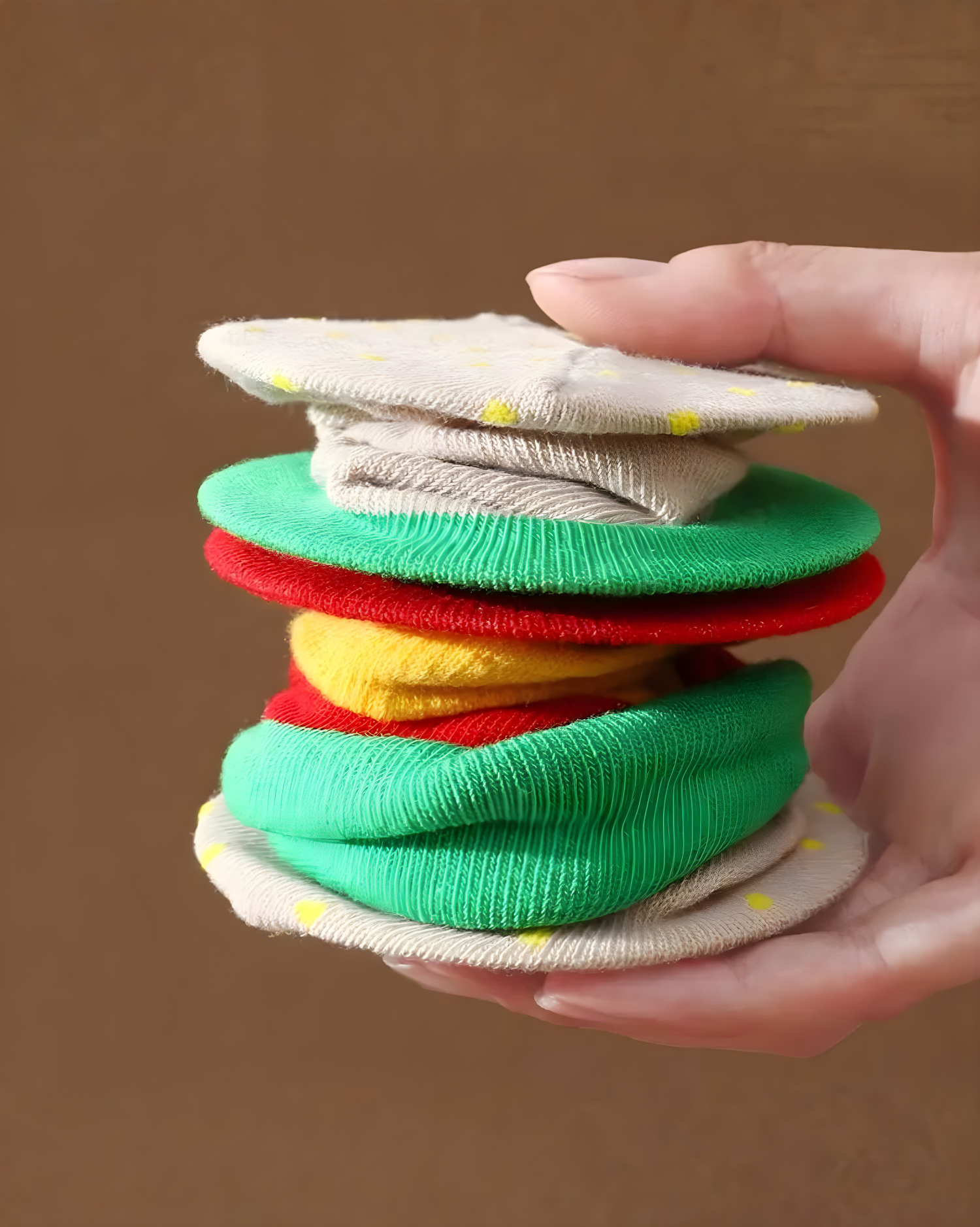 Mid-Calf Burger Pattern Socks