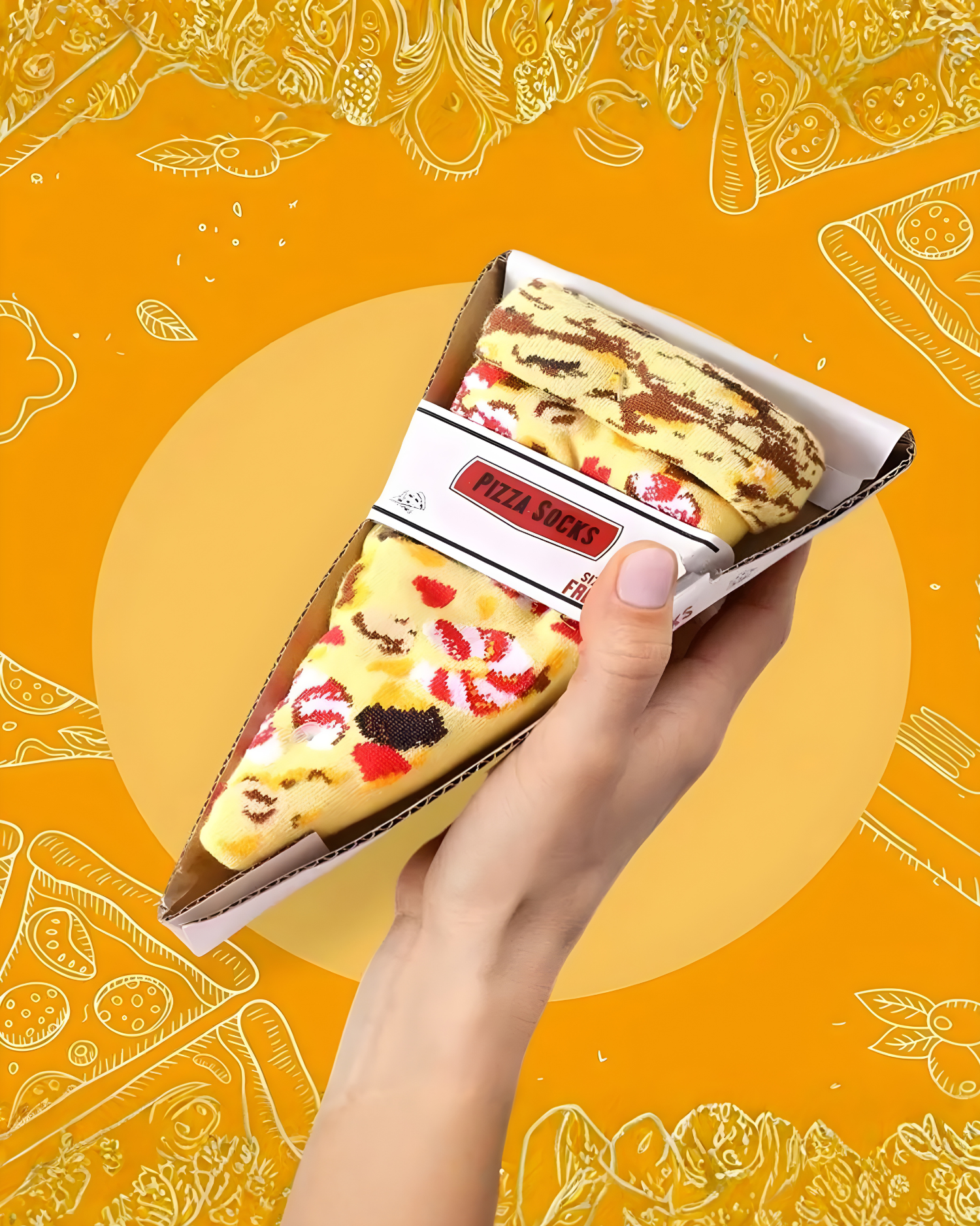 Mid-Calf Pizza Pattern Socks