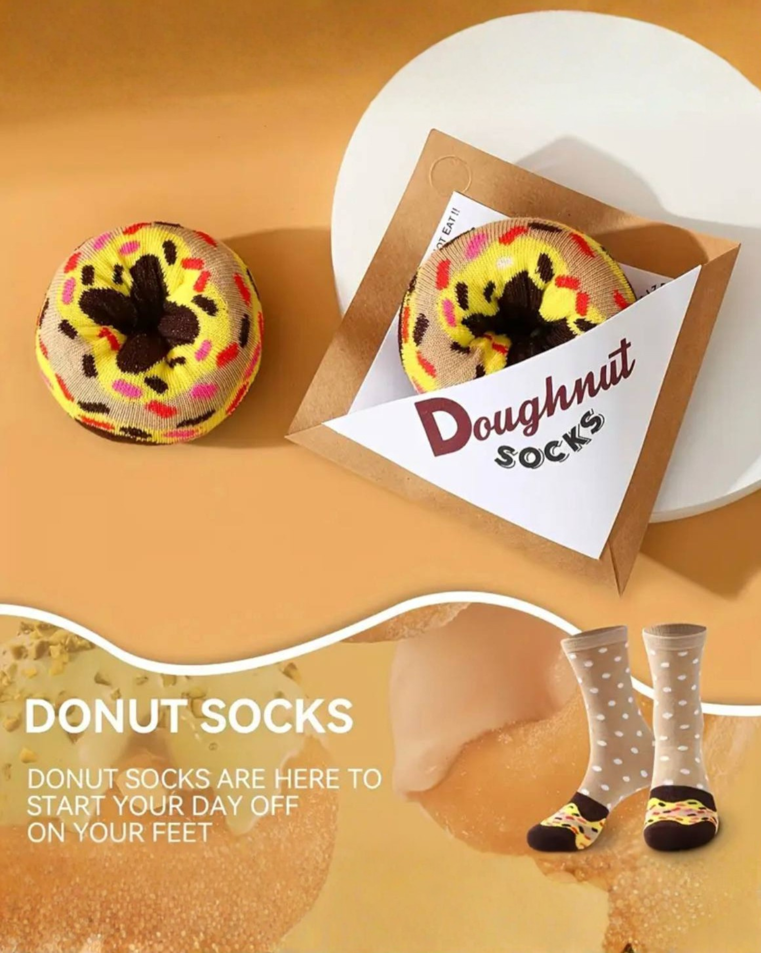 Unisex Mid-Calf Socks – Novelty Doughnut Pattern
