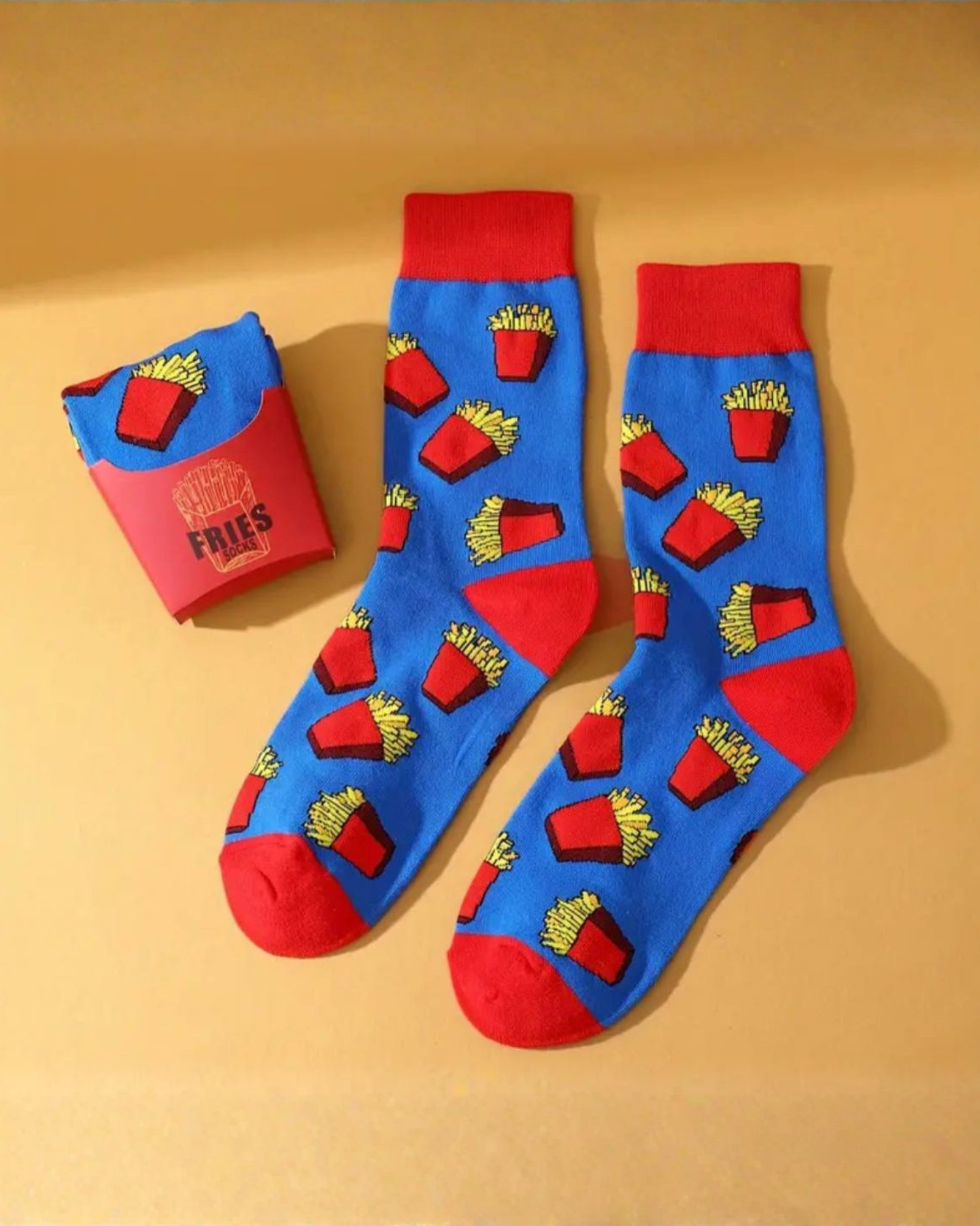 Mid-Calf Socks with French Fries Pattern