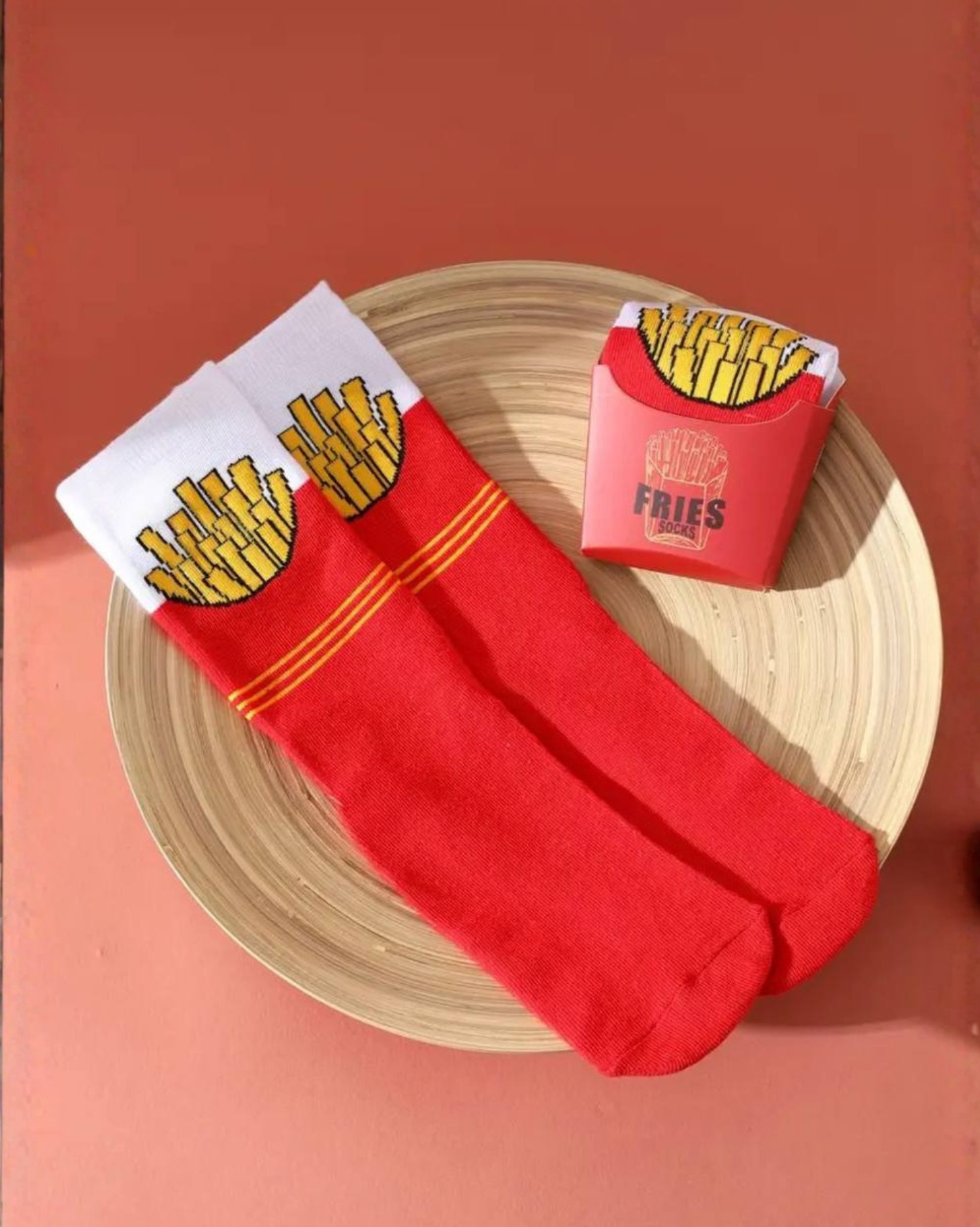 French Fries Pattern Socks