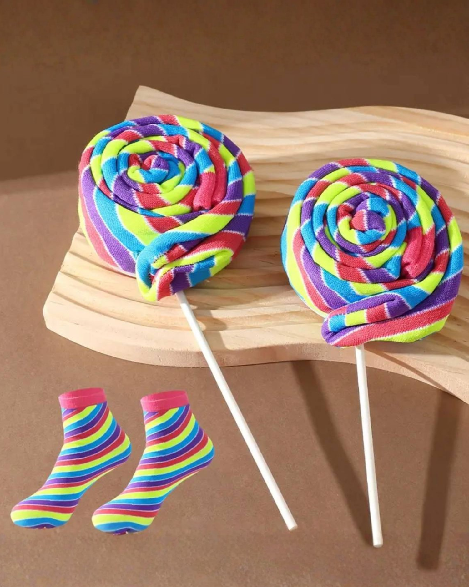 Rainbow Stripe Crew Socks