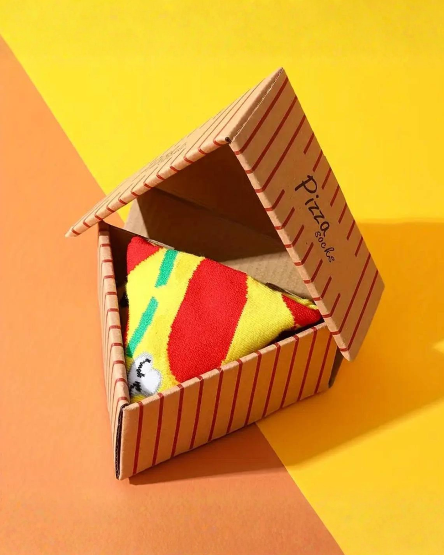 Pizza Slice Pattern Crew Socks