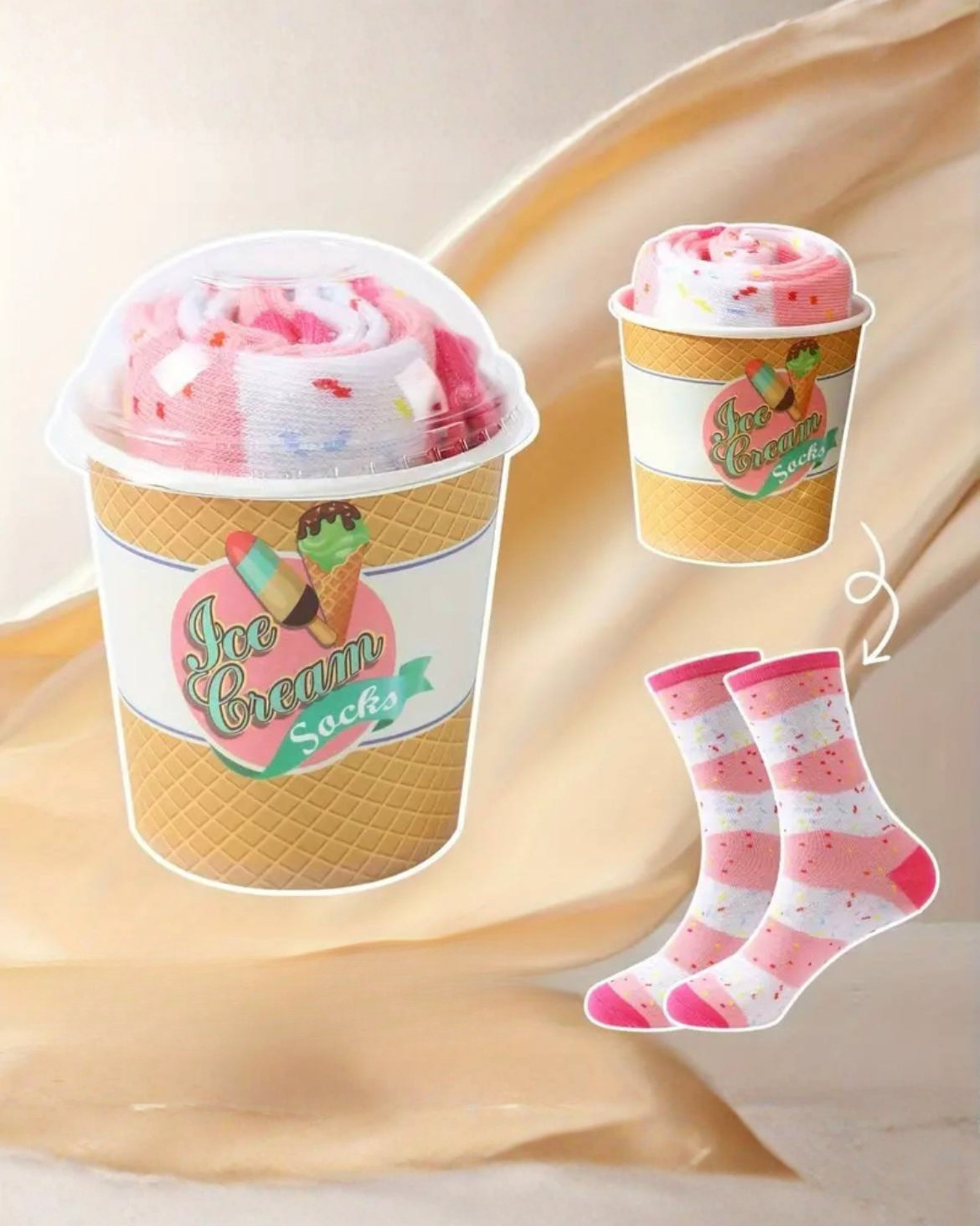 Unisex Mid-Calf Ice Cream Socks