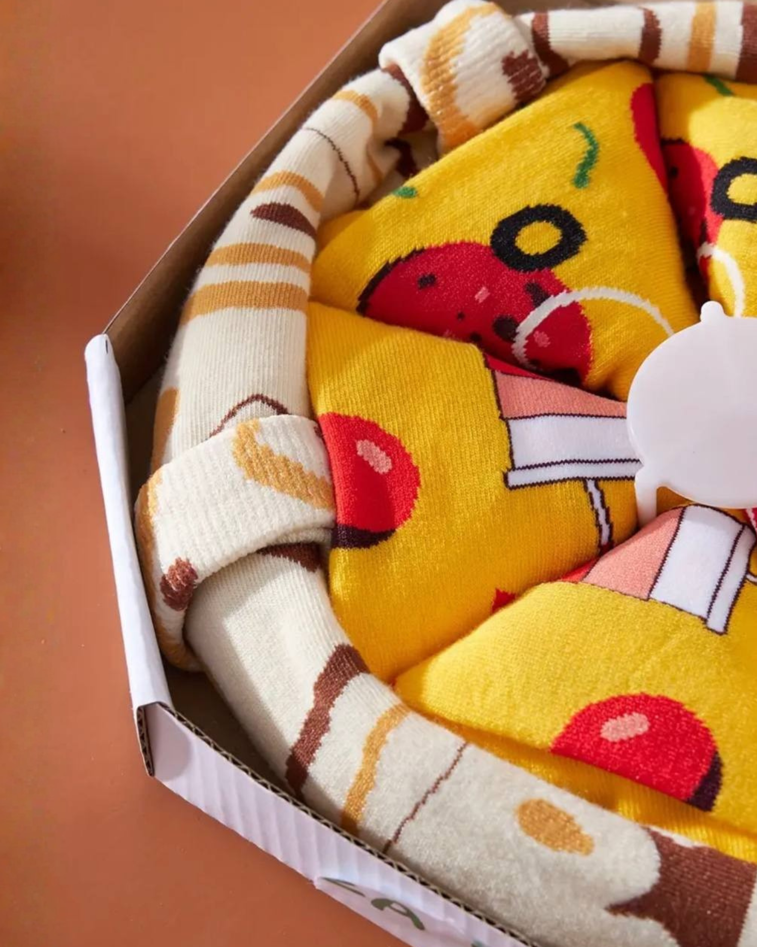 Novelty Pizza Pattern Crew Socks