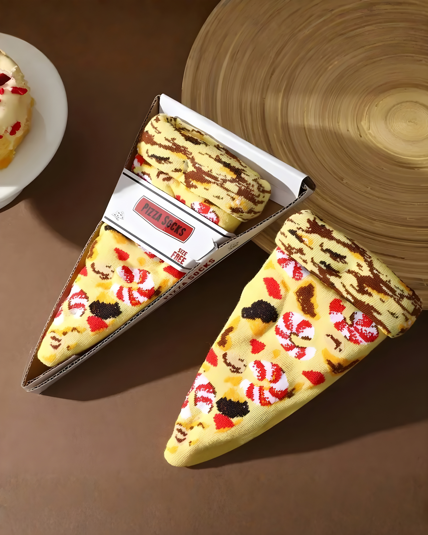 Mid-Calf Pizza Pattern Socks