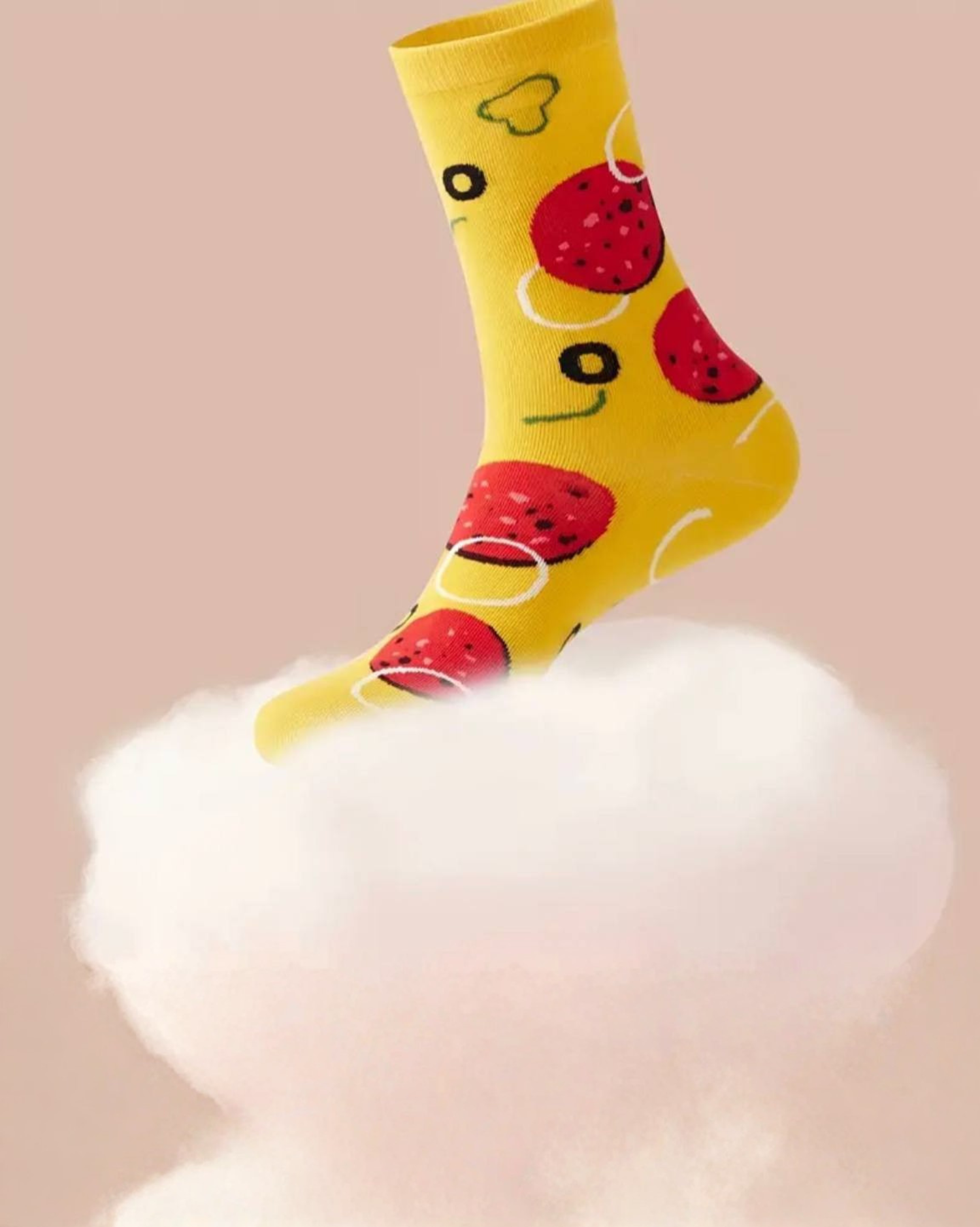 Novelty Pizza Pattern Crew Socks