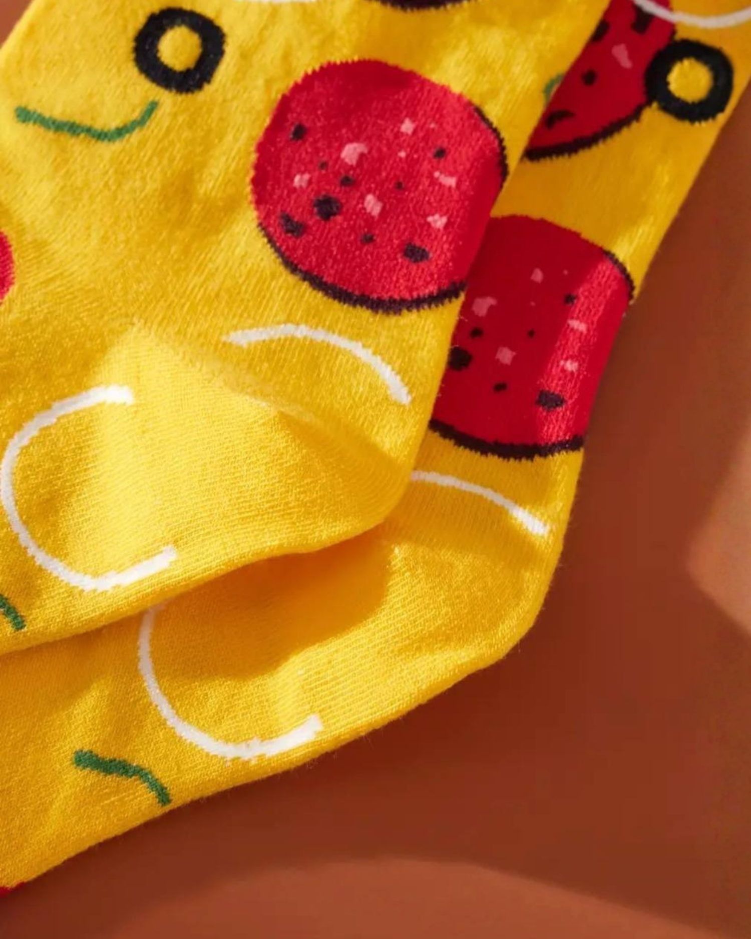 Novelty Pizza Pattern Crew Socks