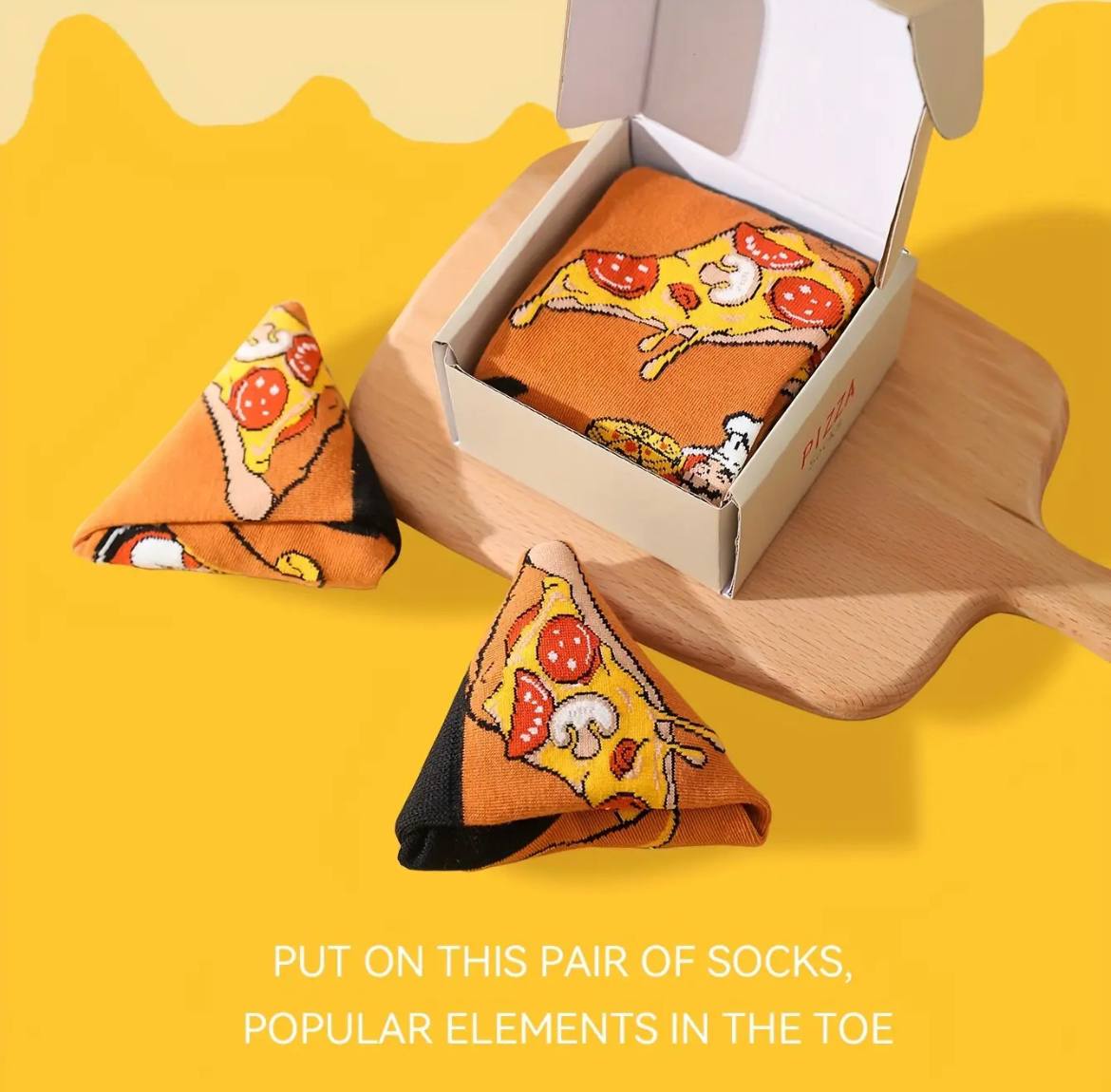 Unisex Mid-Calf Socks – Pizza Box