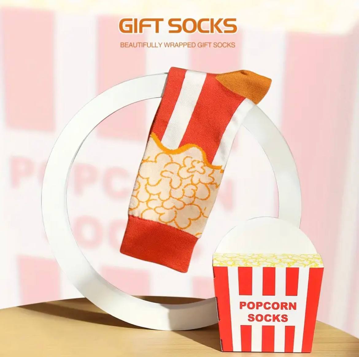 Popcorn Pattern Crew Socks