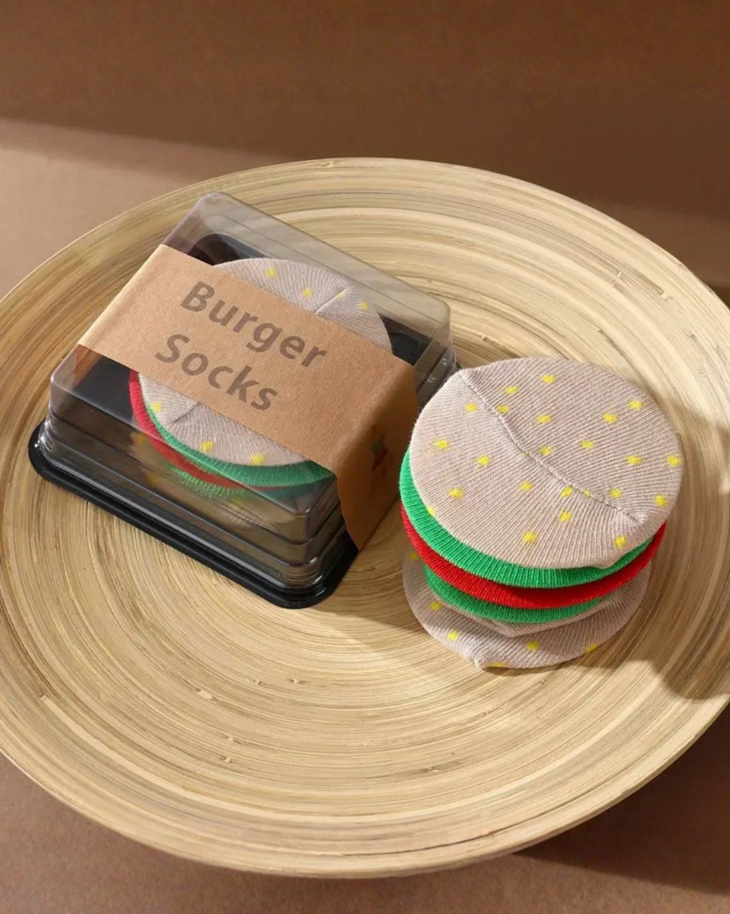 
Mid-Calf Burger Pattern Socks