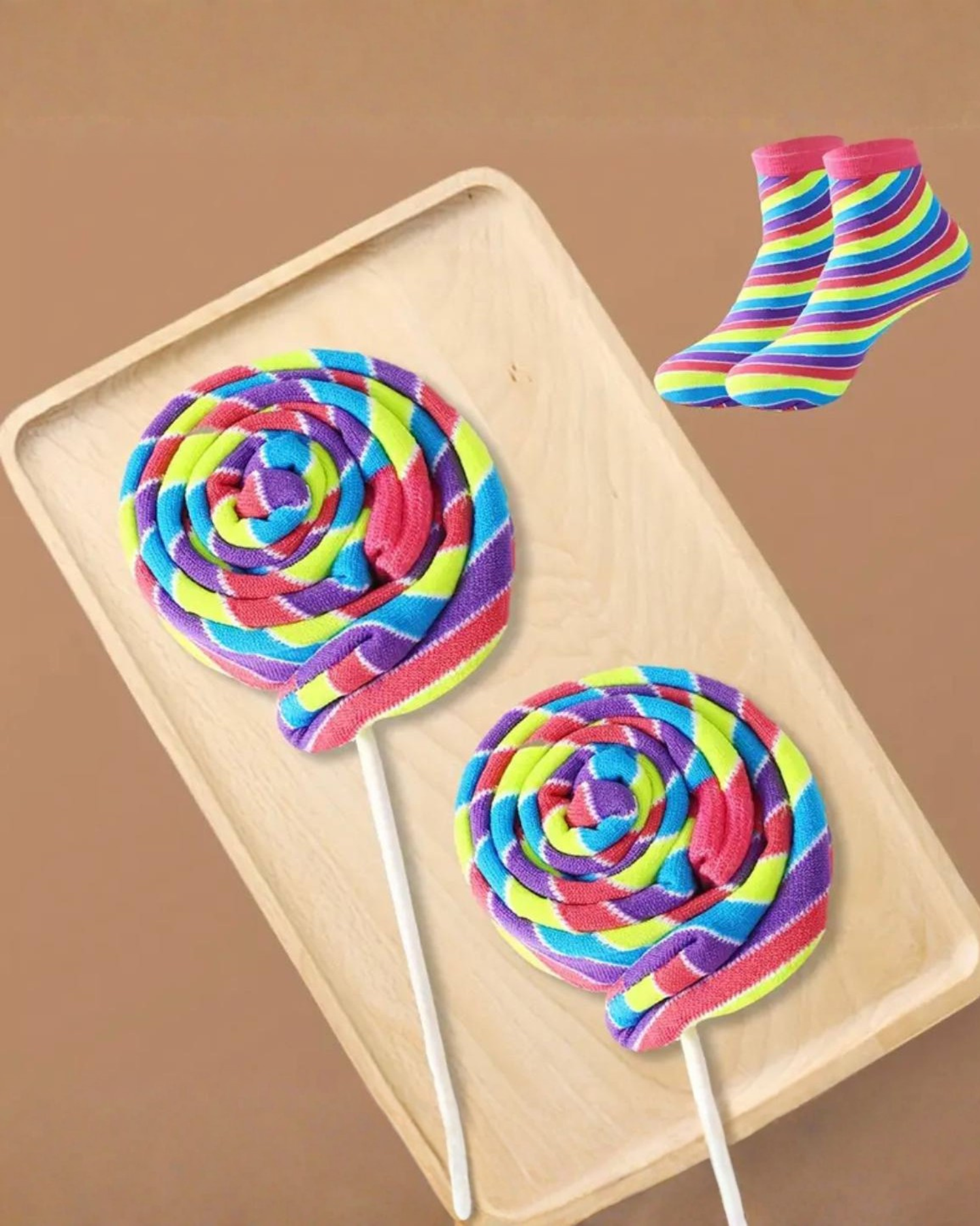 
Rainbow Stripe Crew Socks