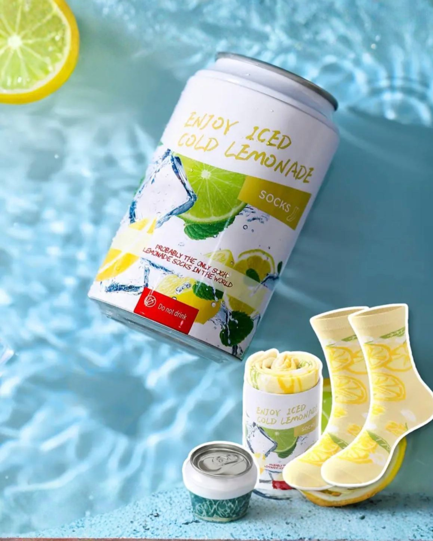 
Novelty Lemon Print Mid Tube Socks with Can – Fashionable Street Style