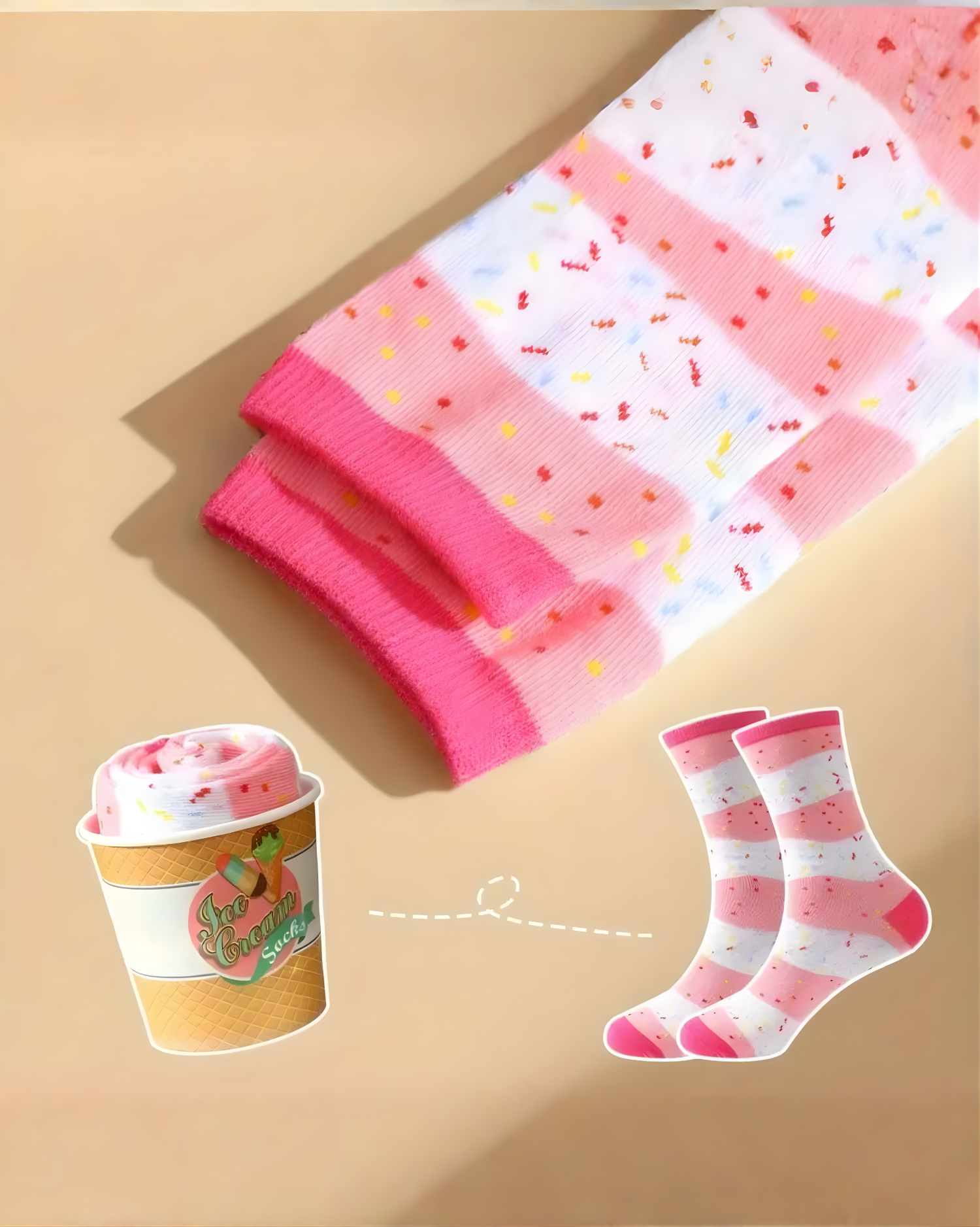 
Unisex Mid-Calf Ice Cream Socks