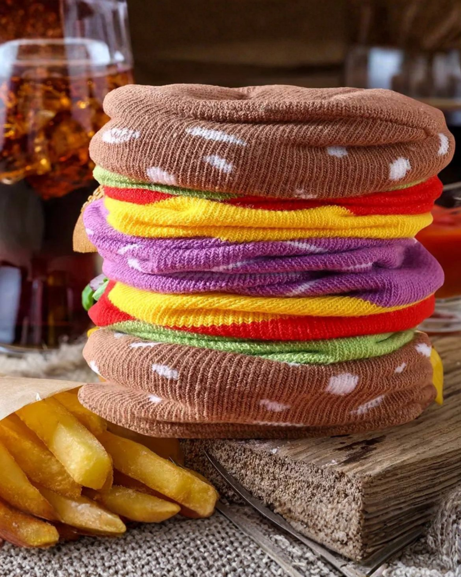 
Novelty Hamburger Socks