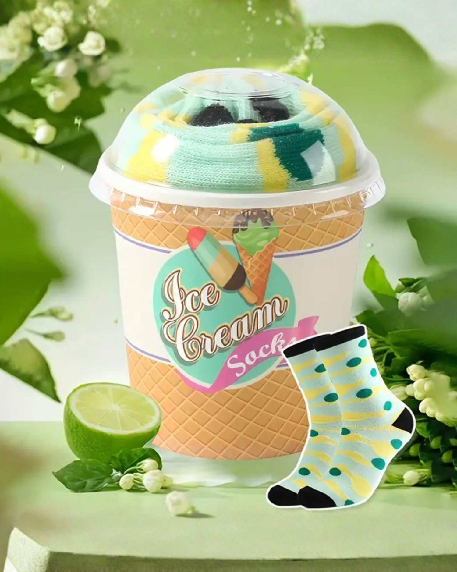 
Ice Cream Pattern Socks