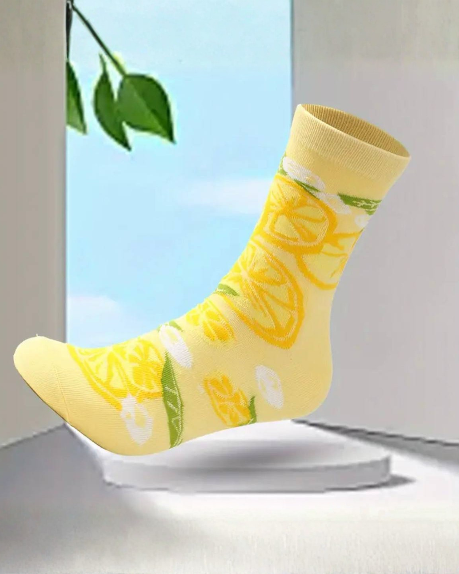 
Novelty Lemon Print Mid Tube Socks with Can – Fashionable Street Style