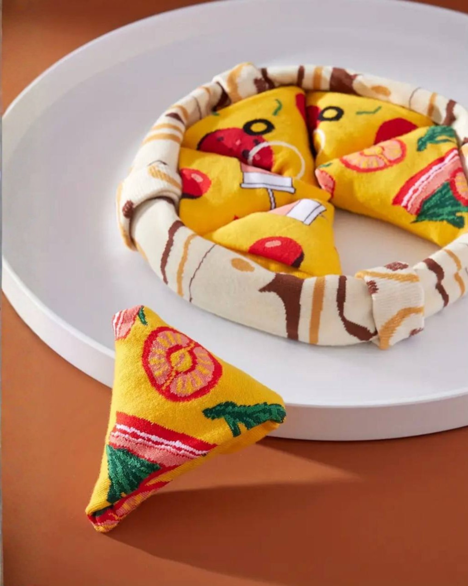 
Novelty Pizza Pattern Crew Socks