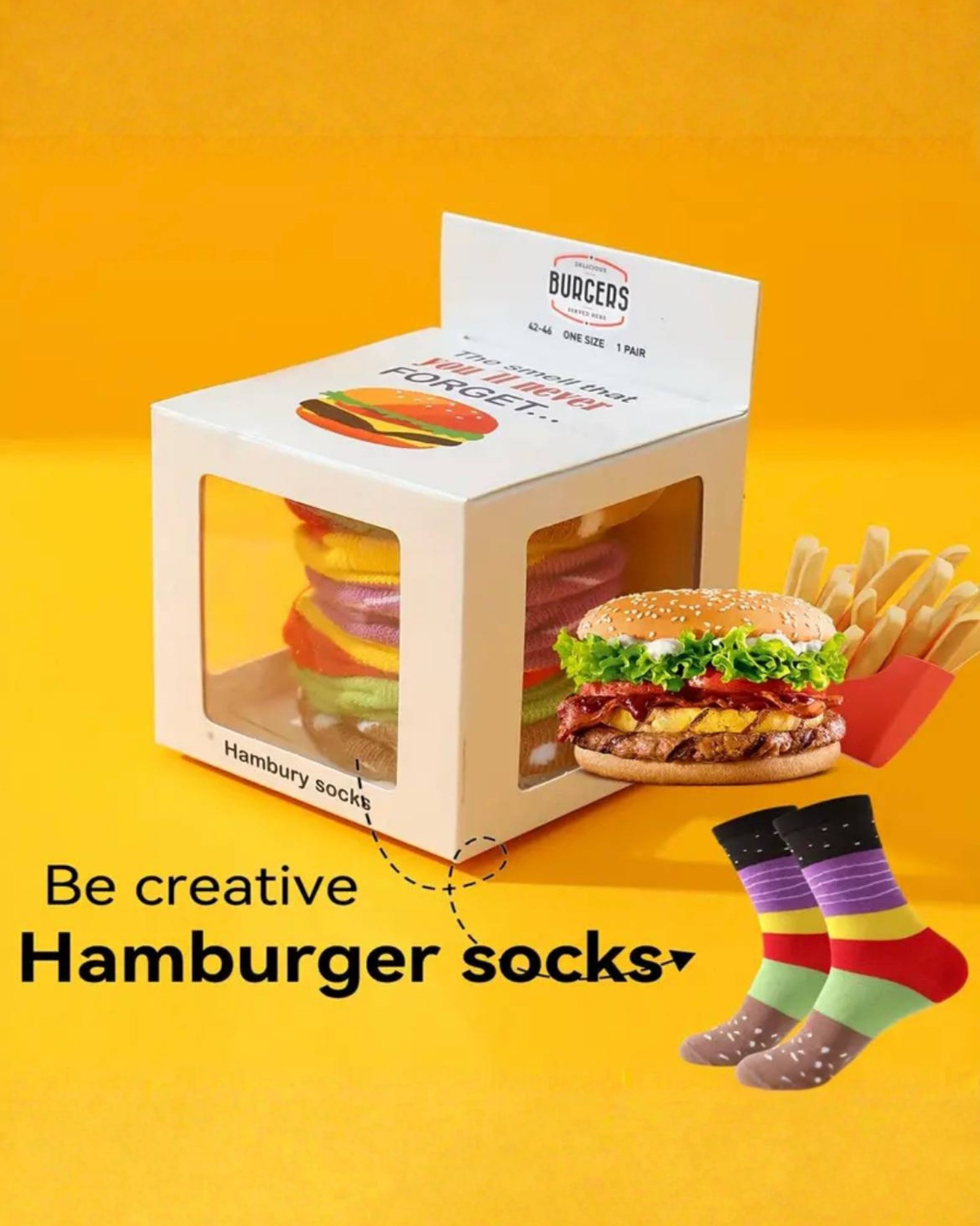 
Novelty Hamburger Socks
