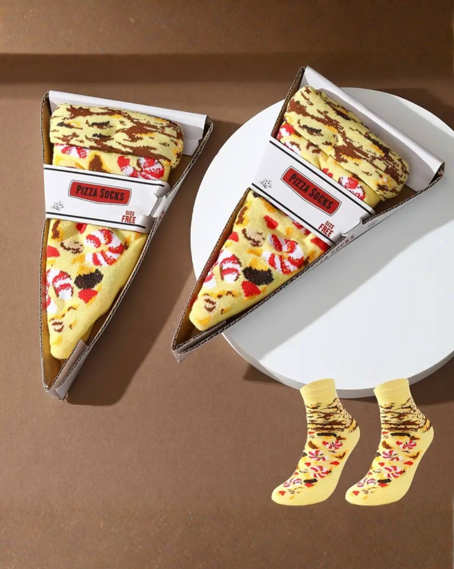 
Mid-Calf Pizza Pattern Socks
