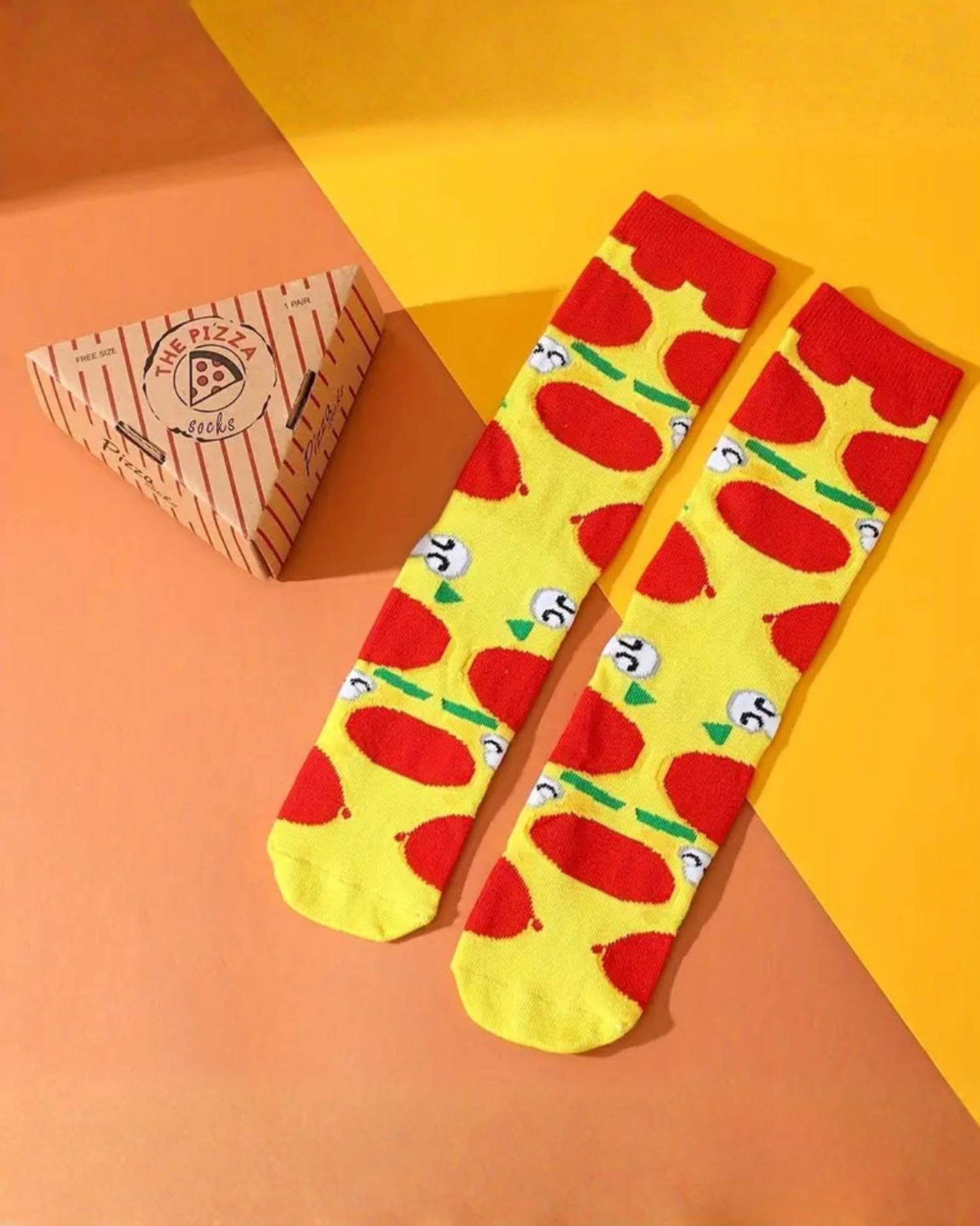
Pizza Slice Pattern Crew Socks
