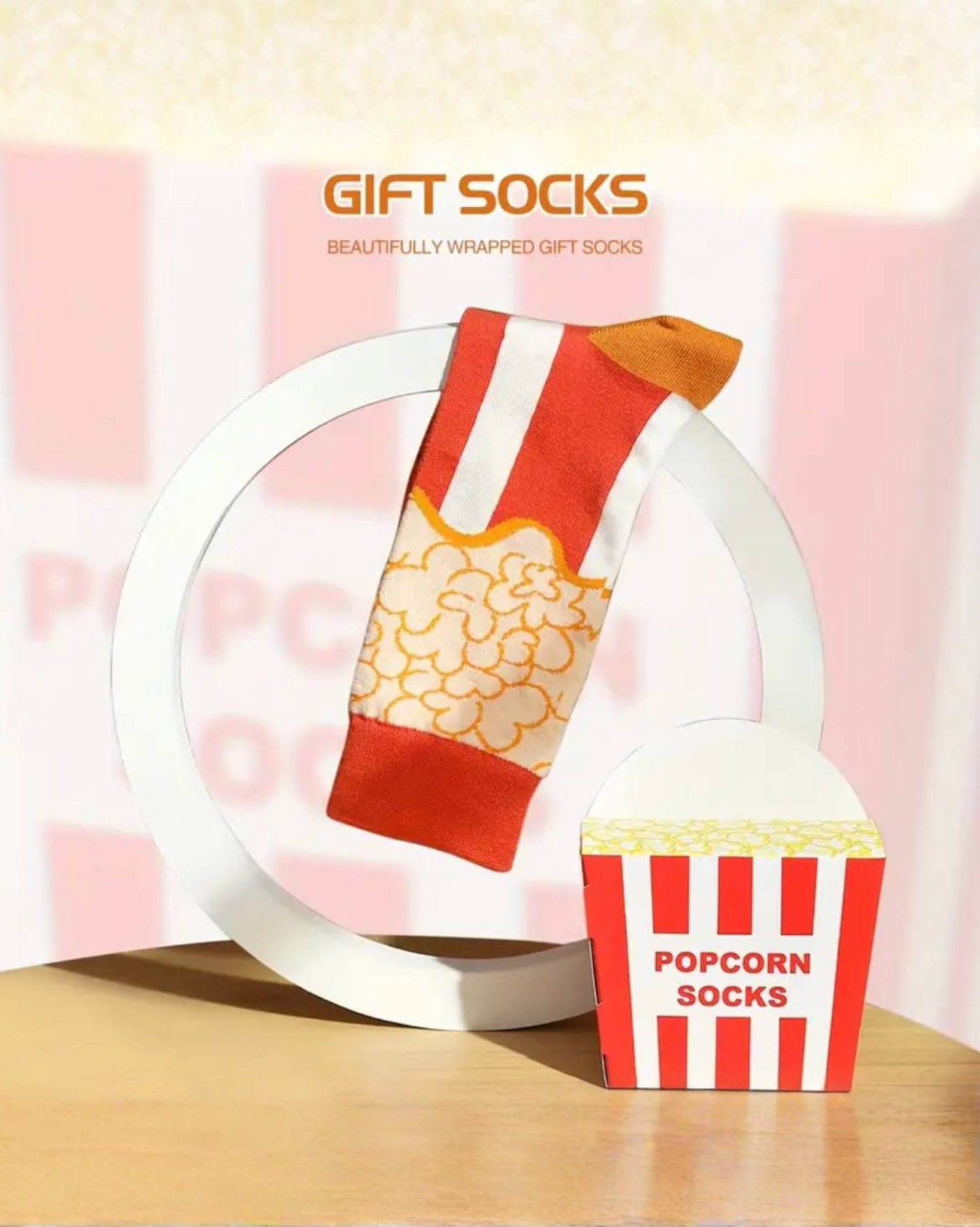 
Popcorn Pattern Crew Socks