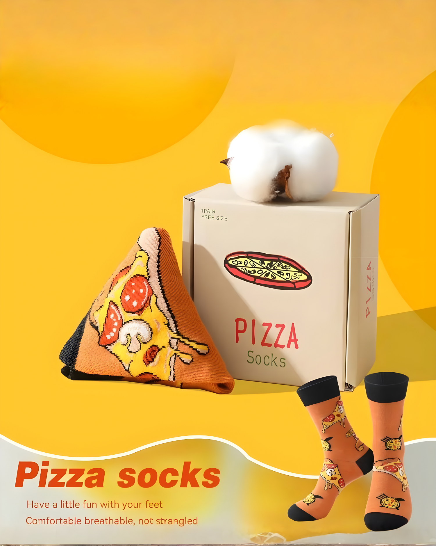 
Unisex Mid-Calf Socks – Pizza Box