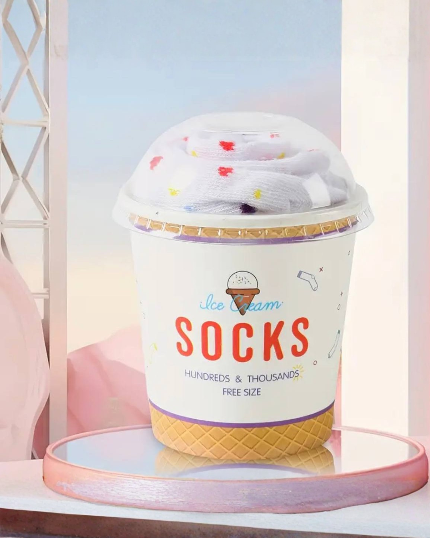 
Ice Cream Pattern Mid-calf Crew Socks