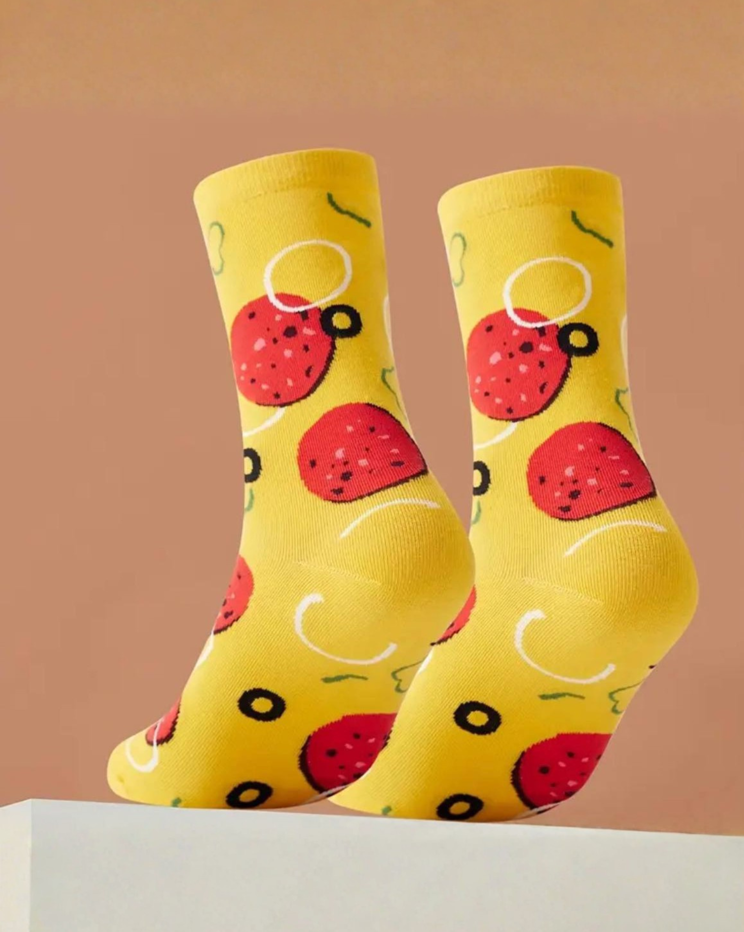 
Novelty Pizza Pattern Crew Socks